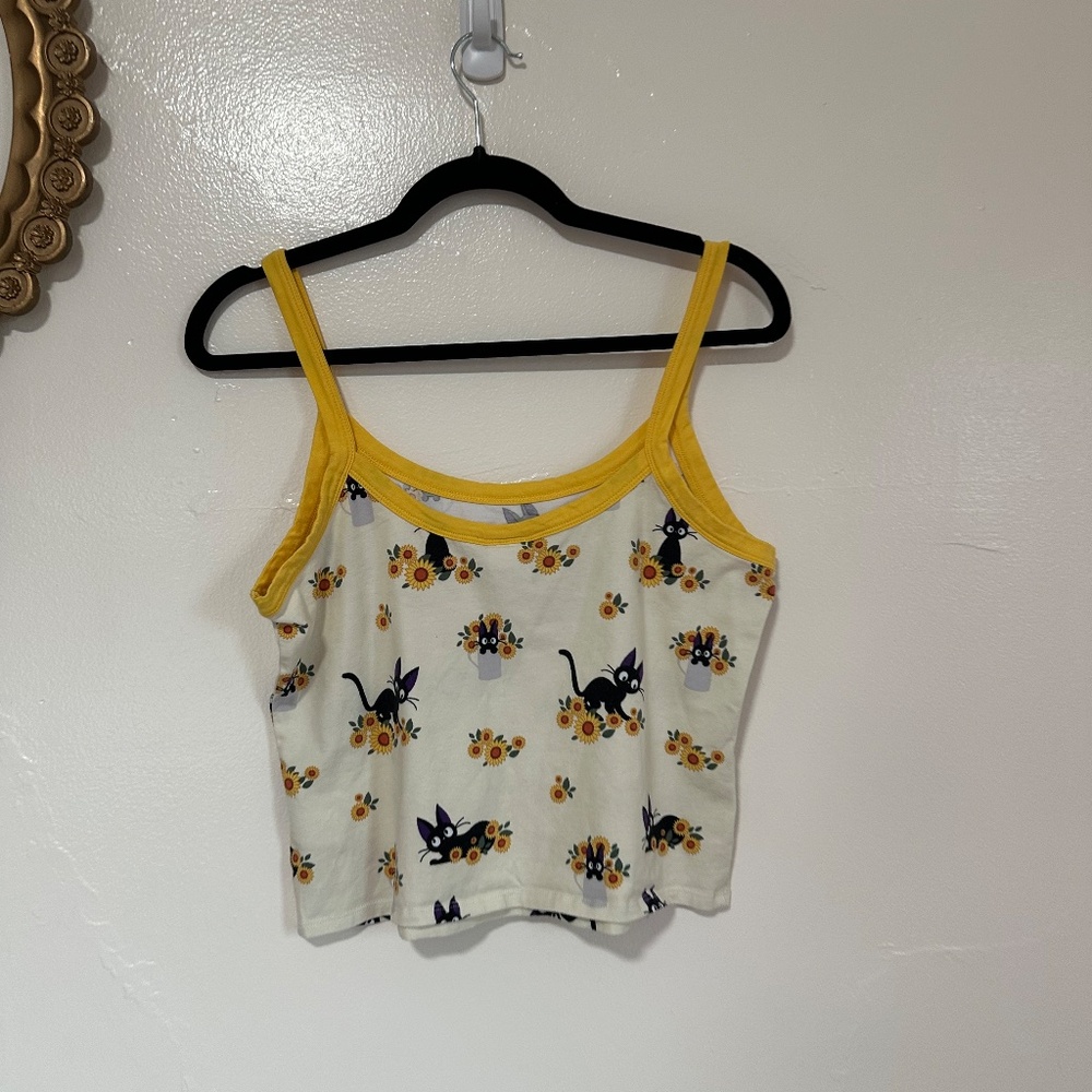 Her Universe Studio Ghibli Kiki's Delivery Service Jiji Sunflower Crop Cami